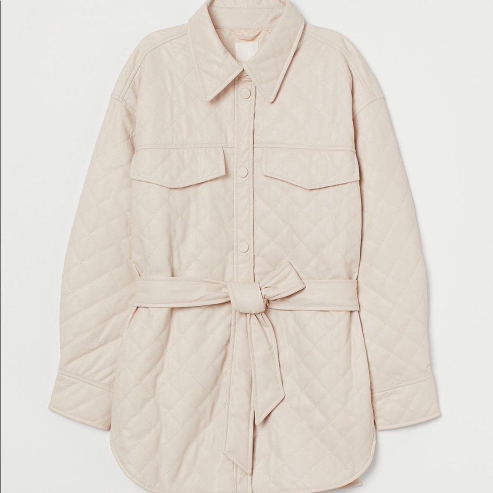 H&M Cream Quilted Shacket